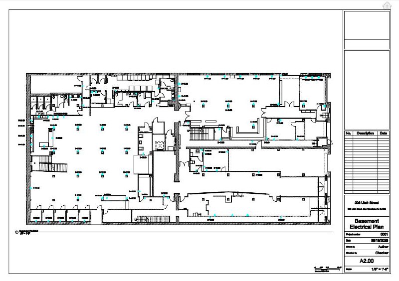208 Utah Basement Electrical Plan, Sheet A2.00